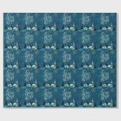 Vintage Kerstkerkkerk Silent Night Cadeaupapier (Vlak)