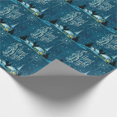 Vintage Kerstkerkkerk Silent Night Cadeaupapier (Hoek)