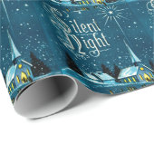 Vintage Kerstkerkkerk Silent Night Cadeaupapier (Rol Hoek)
