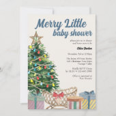 Vintage Kerstkerst Kleine Baby shower Kaart (Voorkant)