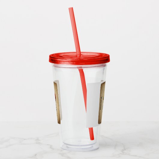 Vintage-kerstkerstbejaarde wereldkerstbedekking acryl drinkbeker (Links)