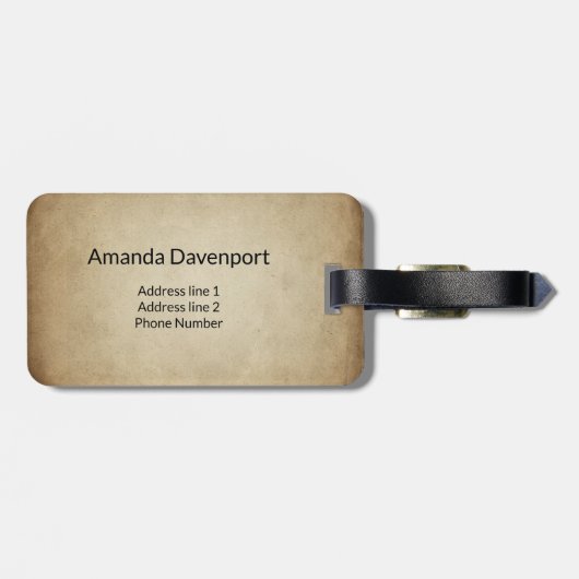 Vintage-kerstkerstbejaarde wereldkerstbedekking bagagelabel (Achterkant horizontaal)