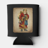 Vintage-kerstkerstbejaarde wereldkerstbedekking blikjeskoeler (Achterkant)