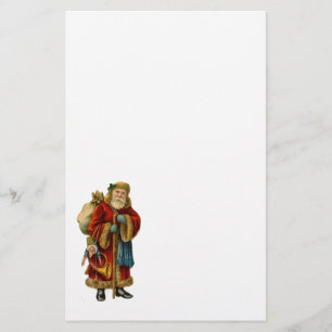 Vintage-kerstkerstbejaarde wereldkerstbedekking briefpapier