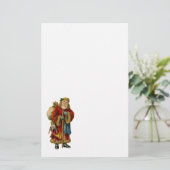 Vintage-kerstkerstbejaarde wereldkerstbedekking briefpapier (Staand voorkant)