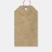 Vintage-kerstkerstbejaarde wereldkerstbedekking cadeaulabel (Achterkant)