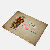 Vintage-kerstkerstbejaarde wereldkerstbedekking deurmat (Schuin)