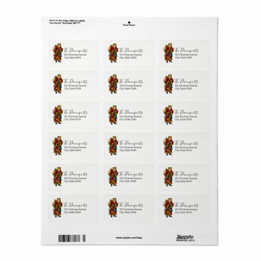 Vintage-kerstkerstbejaarde wereldkerstbedekking etiket (Full Sheet)