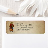 Vintage-kerstkerstbejaarde wereldkerstbedekking etiket (Insitu)