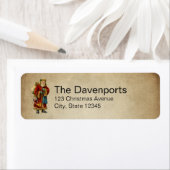 Vintage-kerstkerstbejaarde wereldkerstbedekking etiket (Insitu)