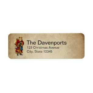 Vintage-kerstkerstbejaarde wereldkerstbedekking etiket