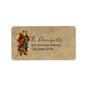 Vintage-kerstkerstbejaarde wereldkerstbedekking etiket (Voorkant)