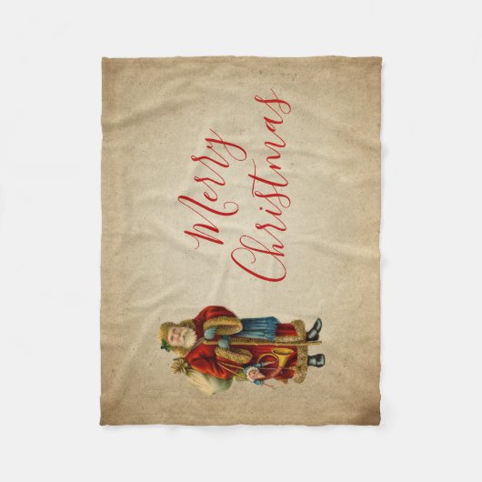 Vintage-kerstkerstbejaarde wereldkerstbedekking fleece deken (Voorkant)