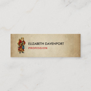 Vintage-kerstkerstbejaarde wereldkerstbedekking mini visitekaartje