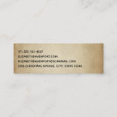 Vintage-kerstkerstbejaarde wereldkerstbedekking mini visitekaartje (Achterkant)