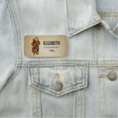 Vintage-kerstkerstbejaarde wereldkerstbedekking naamplaatje (In situ)