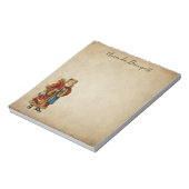 Vintage-kerstkerstbejaarde wereldkerstbedekking notitieblok (Linkerzijde)