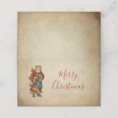 Vintage-kerstkerstbejaarde wereldkerstbedekking plaatskaartje (Buitenkant ongevouwen)