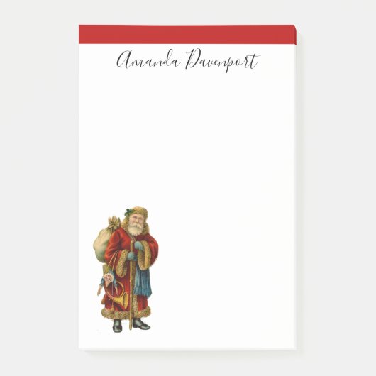 Vintage-kerstkerstbejaarde wereldkerstbedekking post-it® notes (Voorkant)