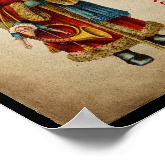 Vintage-kerstkerstbejaarde wereldkerstbedekking poster (Hoek)