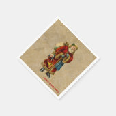 Vintage-kerstkerstbejaarde wereldkerstbedekking servet (Hoek)