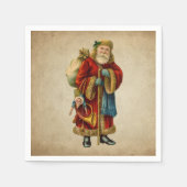 Vintage-kerstkerstbejaarde wereldkerstbedekking servet (Voorkant)