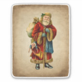 Vintage-kerstkerstbejaarde wereldkerstbedekking sticker (Voorkant)