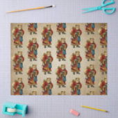 Vintage-kerstkerstbejaarde wereldkerstbedekking tissuepapier (Craft)