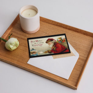 Vintage kerstkerstcadeautjes Baby Boy Feestdagen Kaart