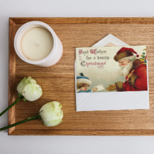 Vintage kerstkerstcadeautjes Baby Boy Feestdagenkaart