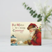 Vintage kerstkerstcadeautjes Baby Boy Feestdagenkaart (Staand voorkant)