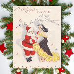 Vintage kerstkerstdansen met meisje feestdagenkaart<br><div class="desc">Vintage kerstkerstdansen met een meisjesfeestkaart.</div>