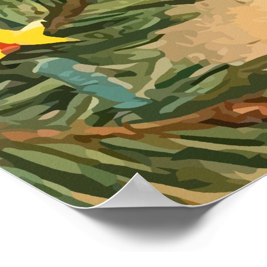 Vintage kerstkerstengelse Poster (Hoek)