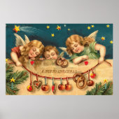 Vintage kerstkerstengelse Poster (Voorkant)