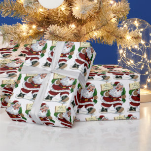 Vintage kerstkerstfeest cadeaupapier