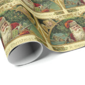 Vintage kerstkerstfeestdag betegeld cadeaupapier (Rol Hoek)