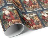 Vintage kerstkerstfeestdag betegeld cadeaupapier (Rol Hoek)