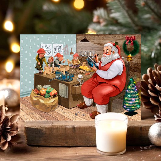 Vintage-kerstkerstfeestdag Briefkaart