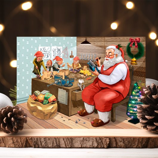 Vintage-kerstkerstfeestdag Briefkaart