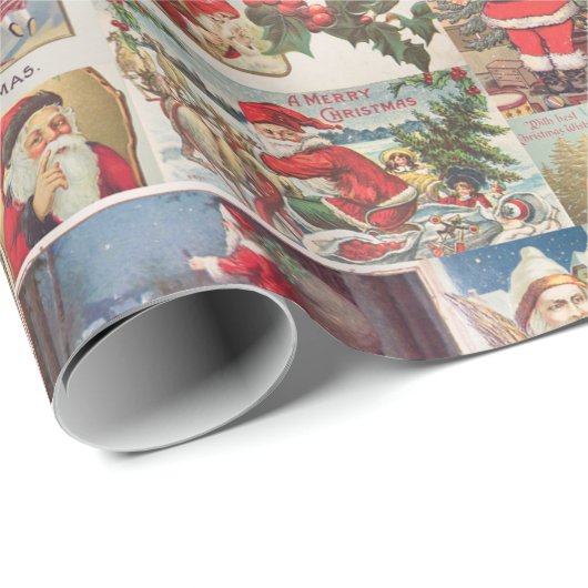 Vintage kerstkerstfeestdag Briefkaart ontkoppeling Cadeaupapier (Rol Hoek)