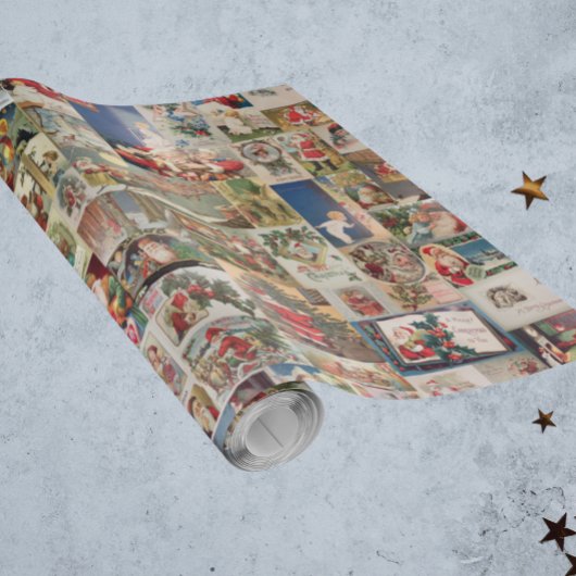 Vintage kerstkerstfeestdag Briefkaart ontkoppeling Cadeaupapier