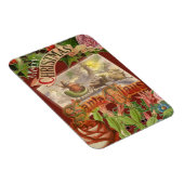 Vintage kerstkerstkerstbedekking in Victoriaans sl Magneet (Rechterzijde)