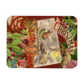 Vintage kerstkerstkerstbedekking in Victoriaans sl Magneet (Horizontaal)