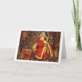 Vintage kerstkerstkerstcadeau voor blije vakantie. feestdagen kaart