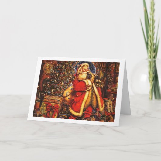 Vintage kerstkerstkerstcadeau voor blije vakantie. feestdagen kaart (Voorkant)