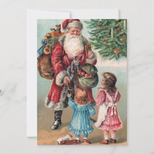 Vintage kerstkerstkerstcadeautjes feestdagenkaart (Voorkant)