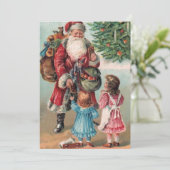Vintage kerstkerstkerstcadeautjes feestdagenkaart (Staand voorkant)