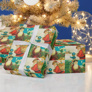 Vintage kerstkerstkerstfeestdag — verpakkingspapie cadeaupapier