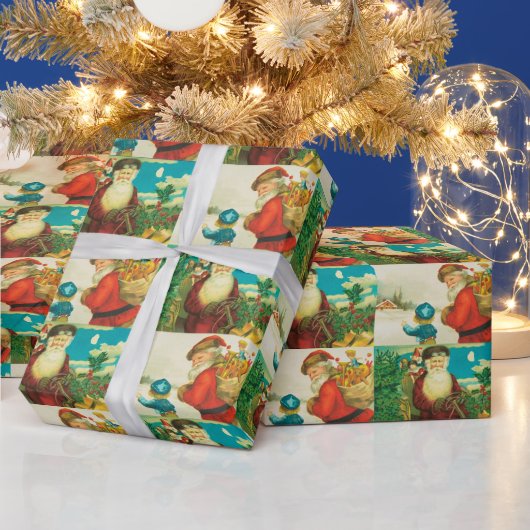 Vintage kerstkerstkerstfeestdag — verpakkingspapie cadeaupapier (Feestdagen)