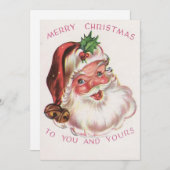 Vintage-kerstkerstkerstfeestkaart Feestdagenkaart (Voorkant / Achterkant)